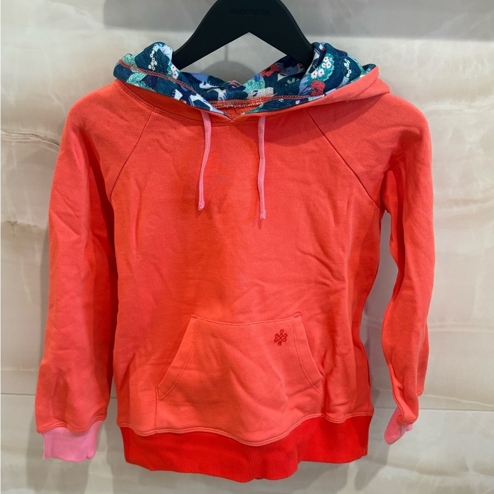 Coral Women's Hoodie with Patterned Hood